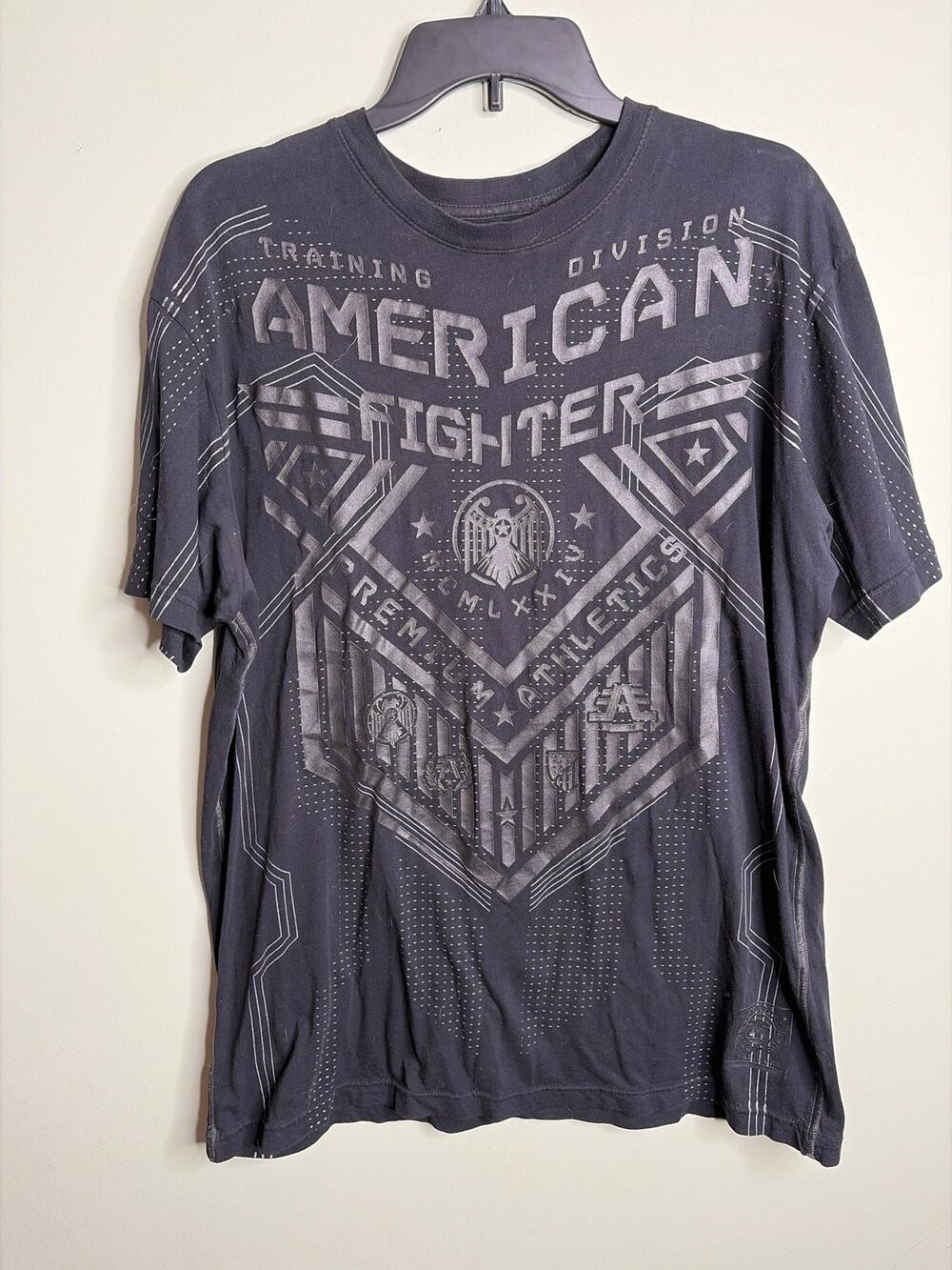American Fighter Men's MCMLXXIV Black Printed Tshirt Large